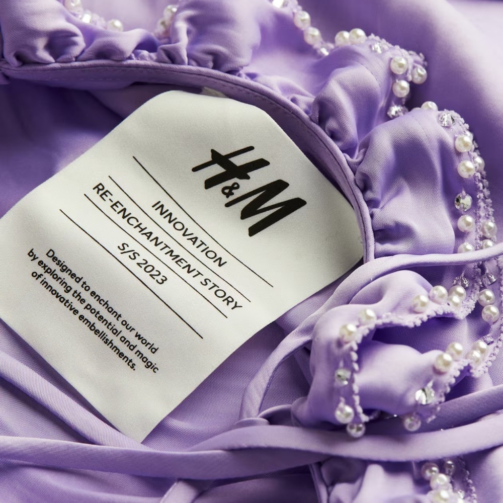 H&M FRILL-TRIMMED SLIP DRESS in Light Purple - Picture 5 of 16